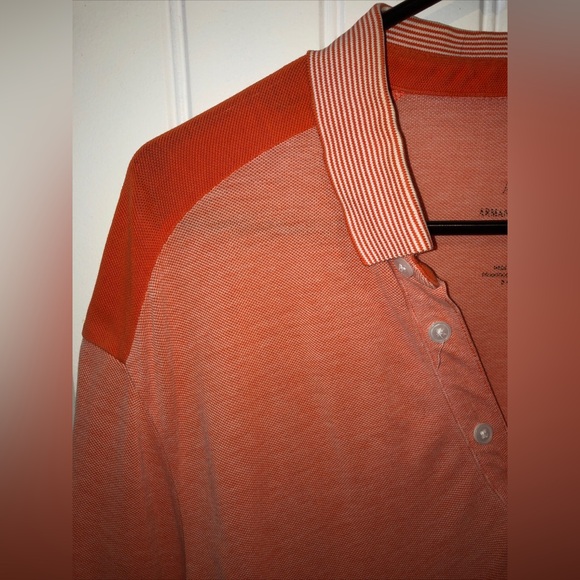 Armani Exchange Polo Shirt Orange Size L Short Sleeve A/X Striped Authentic - Picture 4 of 7